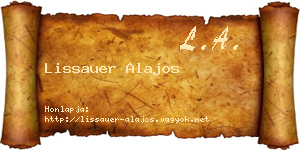 Lissauer Alajos névjegykártya